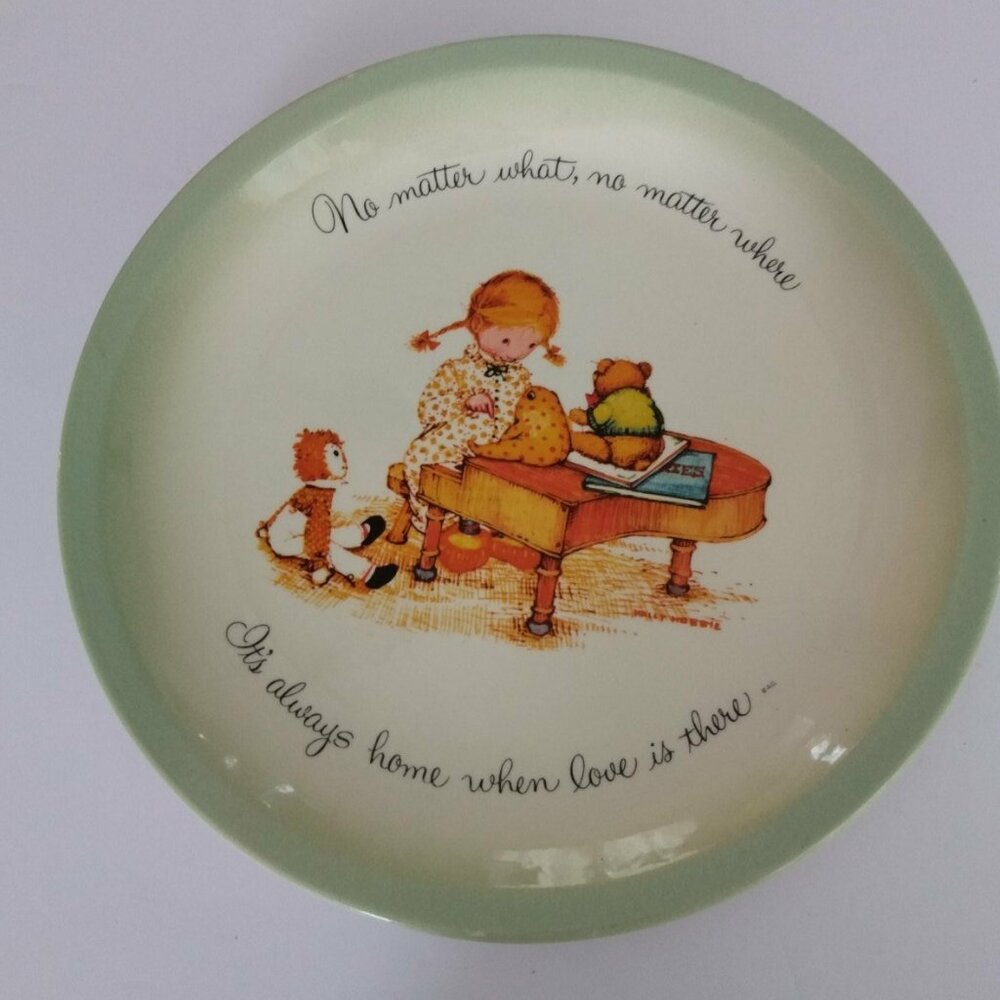 Vintage Holly Hobbie Plate "It's always home when love is there" 10 1/2" 1973